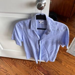 Reiss men’s slim fit small short sleeve linen button up in like new condition